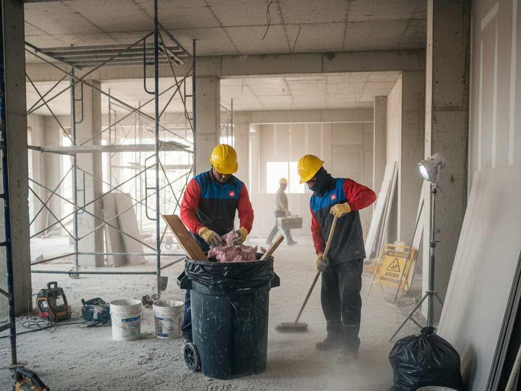 schoonmaak van de bouw